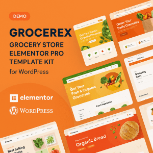 Grocerex – Grocery Store Elementor Pro Template Kit for WordPress