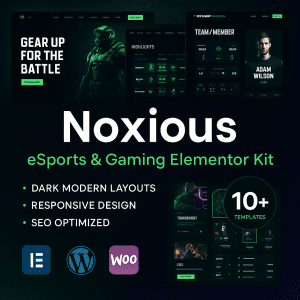 Noxious – eSports & Gaming Elementor Template Kit