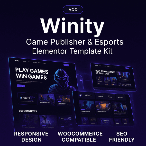 Winity – Game Publisher & eSports Elementor Template Kit