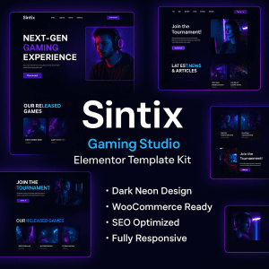 Sintix – Gaming Studio Elementor Template Kit