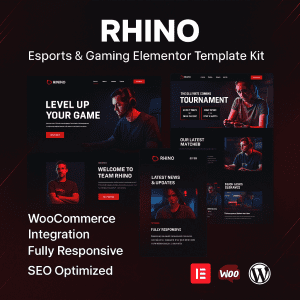 Rhino – eSports & Gaming Elementor Template Kit