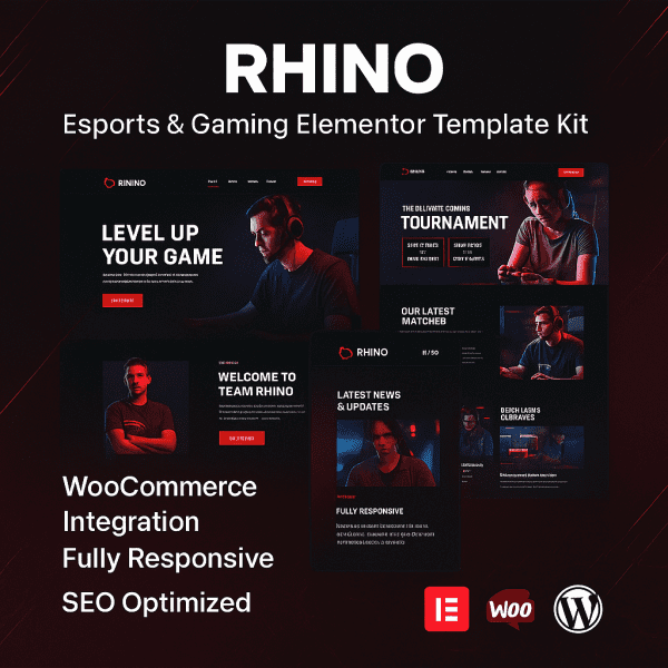 Rhino – eSports & Gaming Elementor Template Kit