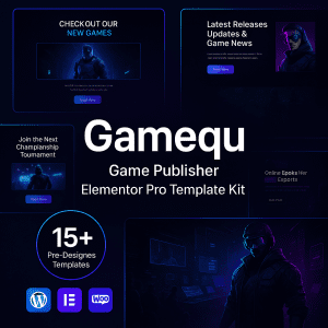 Gamequ – Game Publisher Elementor Pro Template Kit