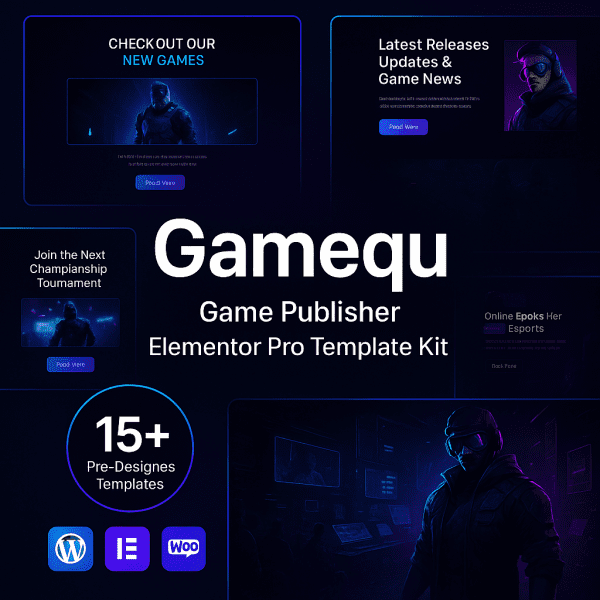 Gamequ – Game Publisher Elementor Pro Template Kit