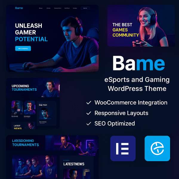 Bame – eSports and Gaming WordPress Theme