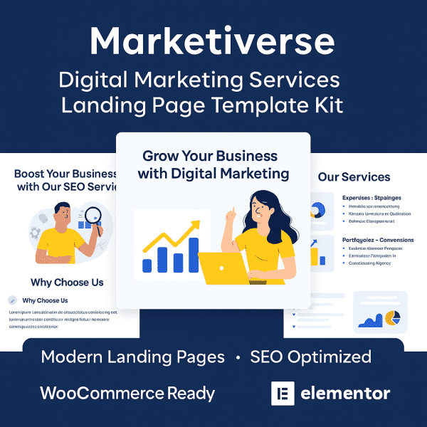Marketiverse – Digital Marketing Services Landing Page Template Kit