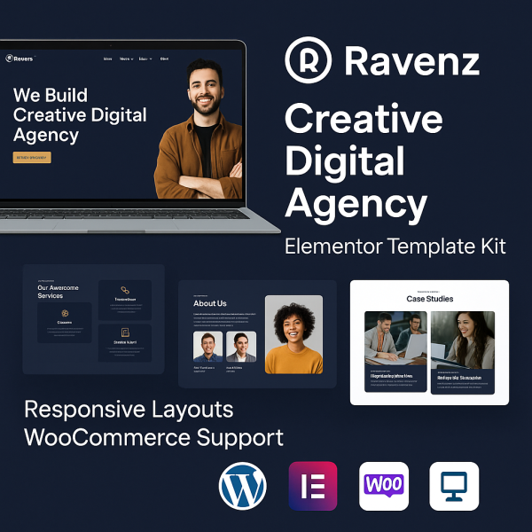 Ravenz – Creative Digital Agency Elementor Template Kit