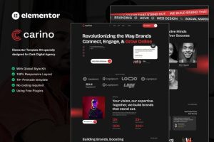 Carino – Dark Digital Agency Elementor Template Kit