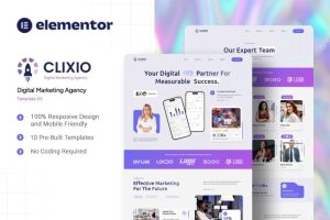 Clixio – Digital Marketing Agency Elementor Template Kit